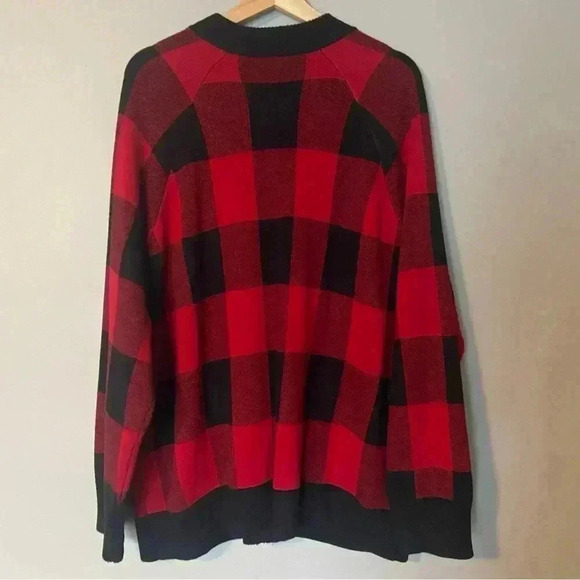 Torrid Buffalo Plaid Sweater Jacket Cardigan 3X Fall Autumn Pumpkin Patch Zip Up - Picture 6 of 11